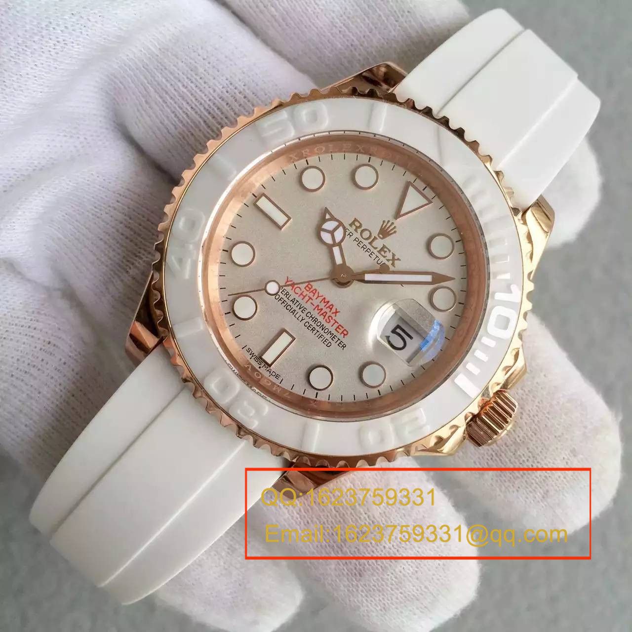 【NOOB厂一比一高仿手表】劳力士劳力士游艇名仕型系列116655-Oysterflex bracelet白盘腕表 / R024