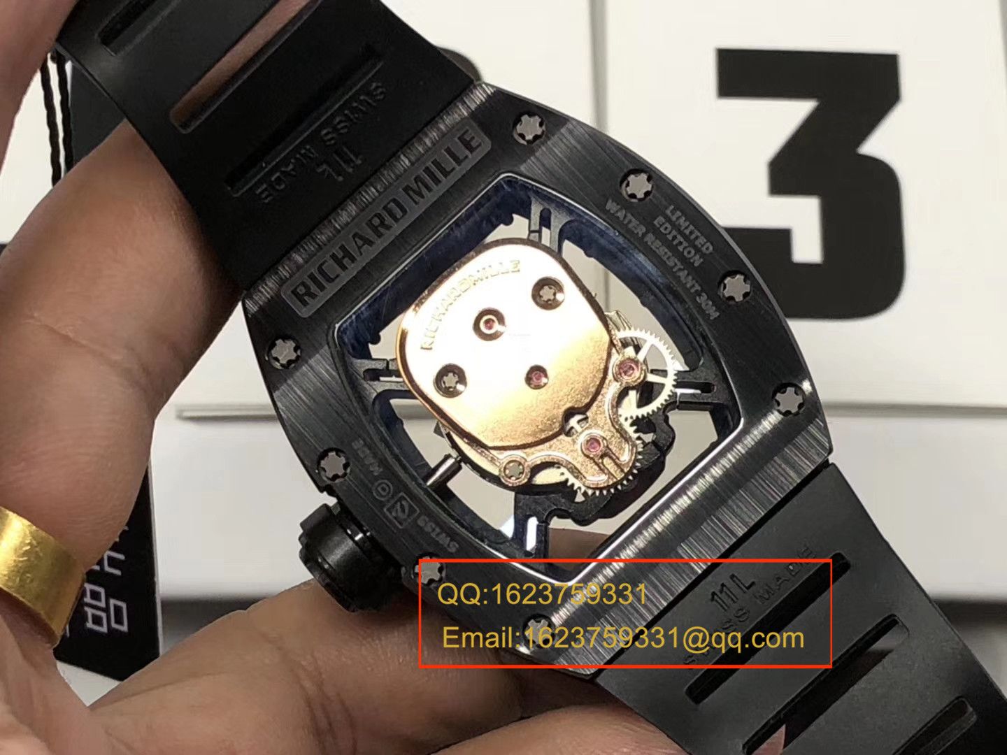 【KV厂一比一超A高仿手表】理查德.米勒男士系列RM 52-01潘玮柏同款金色骷髅头腕表 / RM 52-01