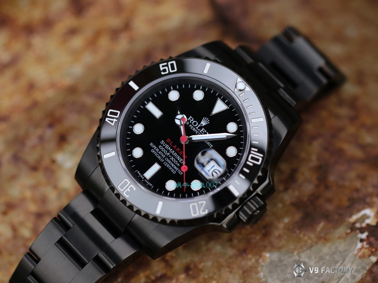 V9厂劳力士水鬼顶级复刻手表BLAKEN  SUBMARINER  DATE LV官方同款曜黑改装版 / R670