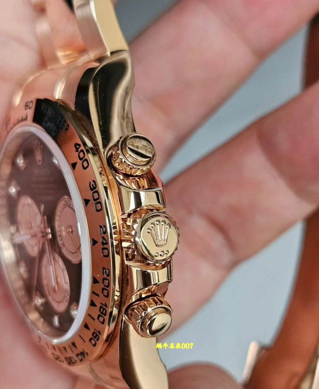 私人订制18k玫瑰金包金版劳力士宇宙计型迪通拿复刻手表m126505-0002腕表 /  