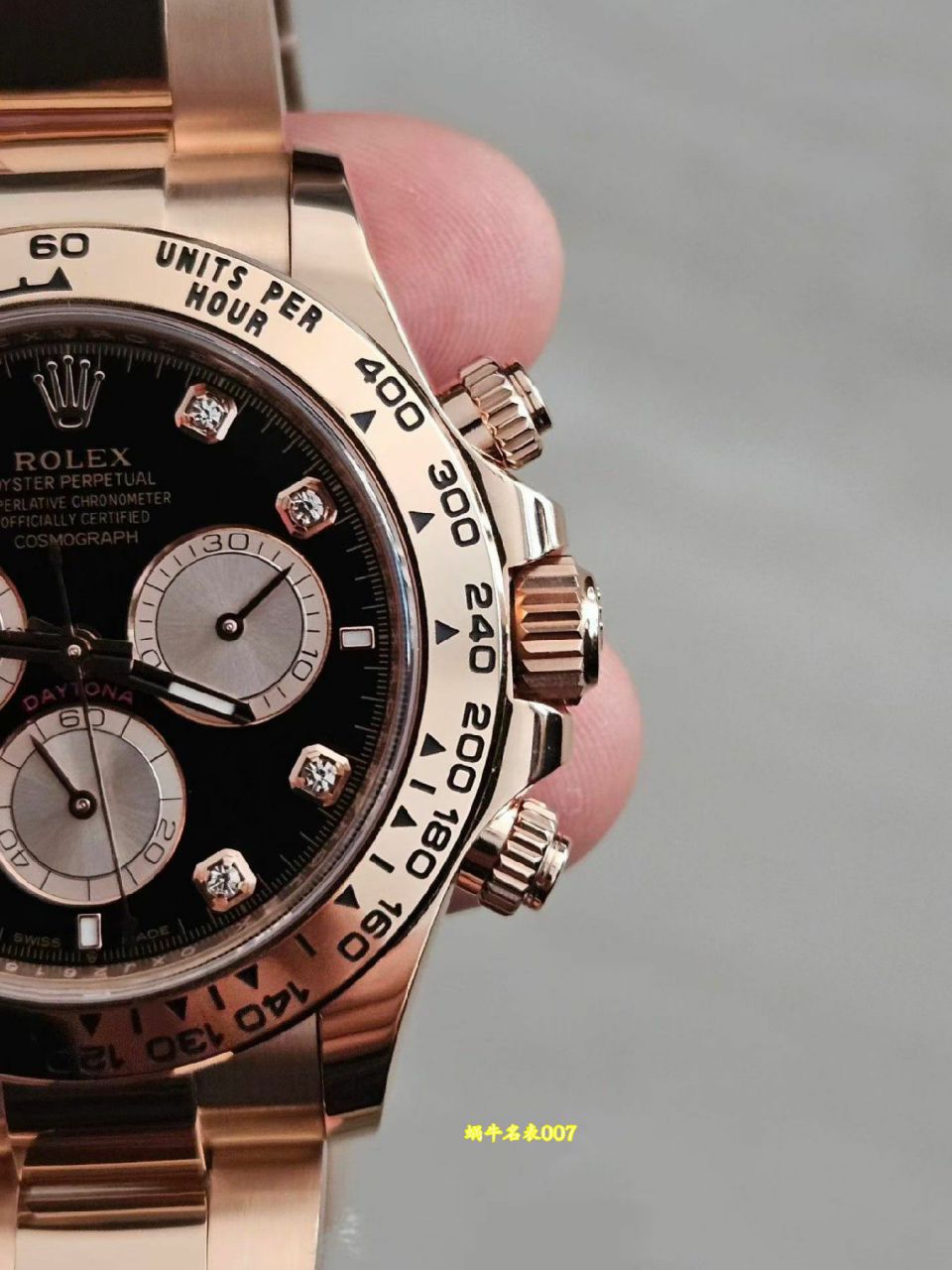 私人订制18k玫瑰金包金版劳力士宇宙计型迪通拿复刻手表m126505-0002腕表 /  