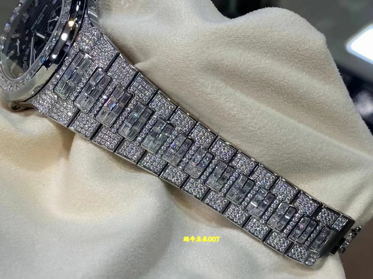 高端定制顶级后加工真钻百达翡丽运动优雅系列5724G-001腕表(鹦鹉螺) /  