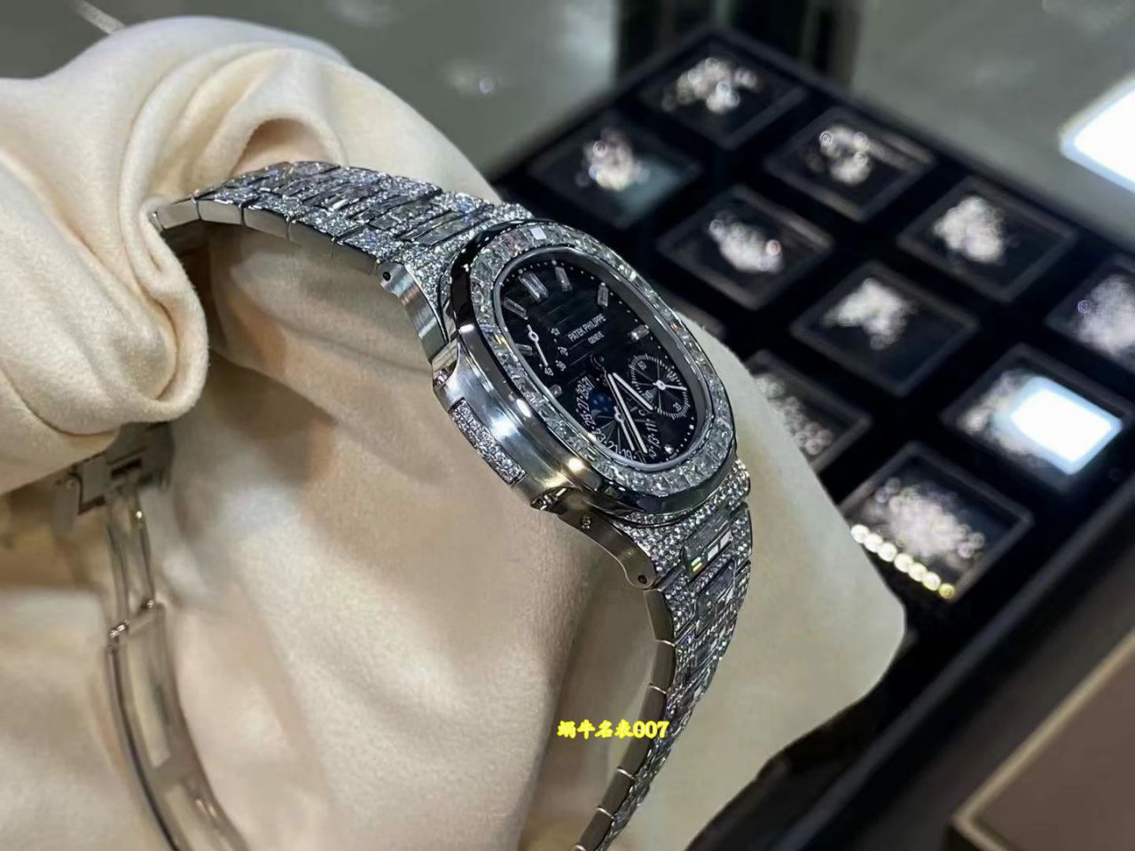 高端定制顶级后加工真钻百达翡丽运动优雅系列5724G-001腕表(鹦鹉螺) /  