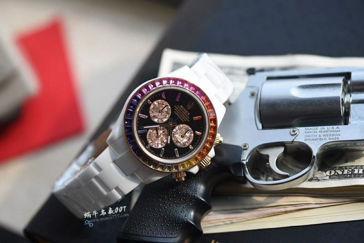 AET特别定制版白陶瓷 劳力士4130机芯彩虹迪通拿手表 / R983