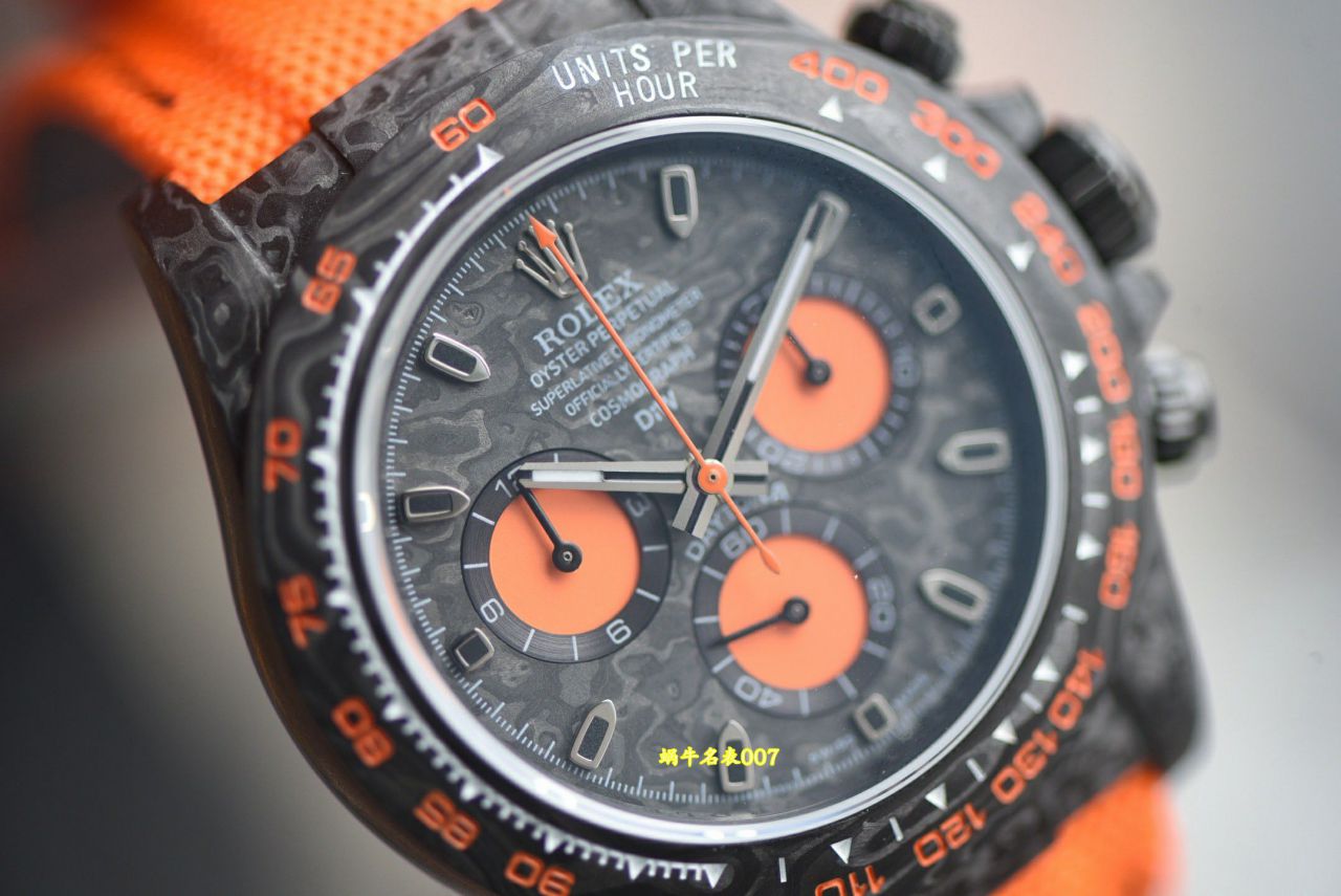N厂行业最高版本Diw定制版ROLEX劳力士迪通拿全碳纤维壳腕表 / R990