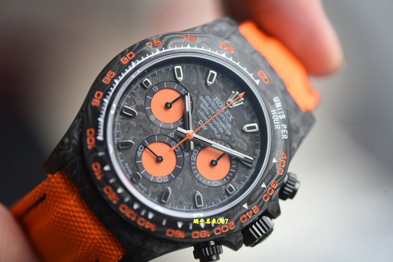 N厂行业最高版本Diw定制版ROLEX劳力士迪通拿全碳纤维壳腕表 / R988
