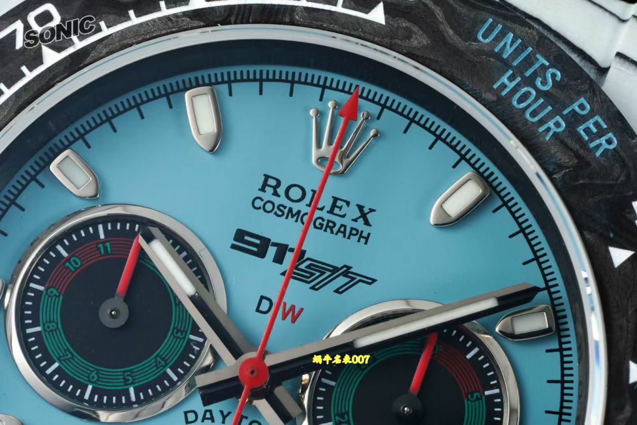 Sonic厂Diw和保时捷联名款911 S/T碳纤维劳力士迪通拿改装手表 / R1055