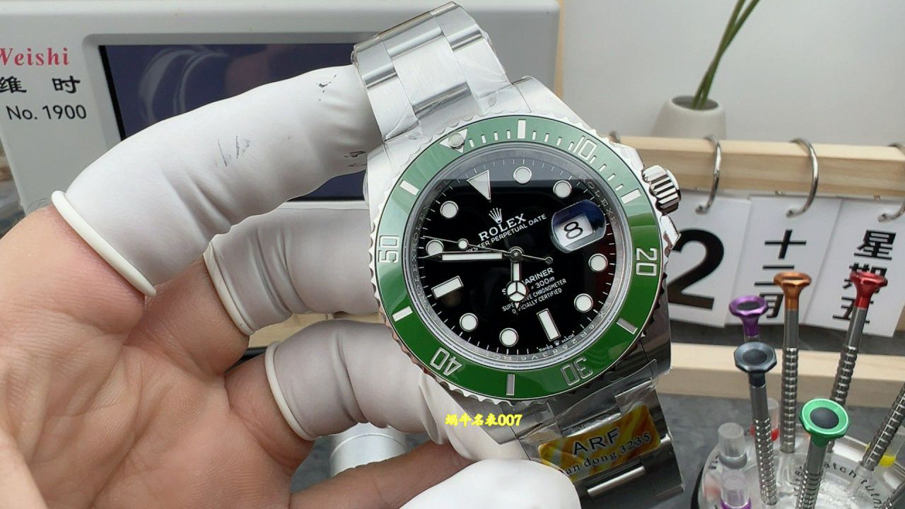 ARF四代新款绿水鬼劳力士潜航者型复刻手表m126610lv-0002腕表 /  